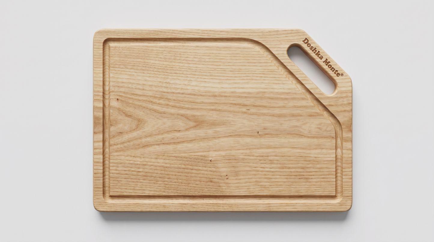 Premium Ash Cutting Board Set – 3 Engraved Boards with Stand