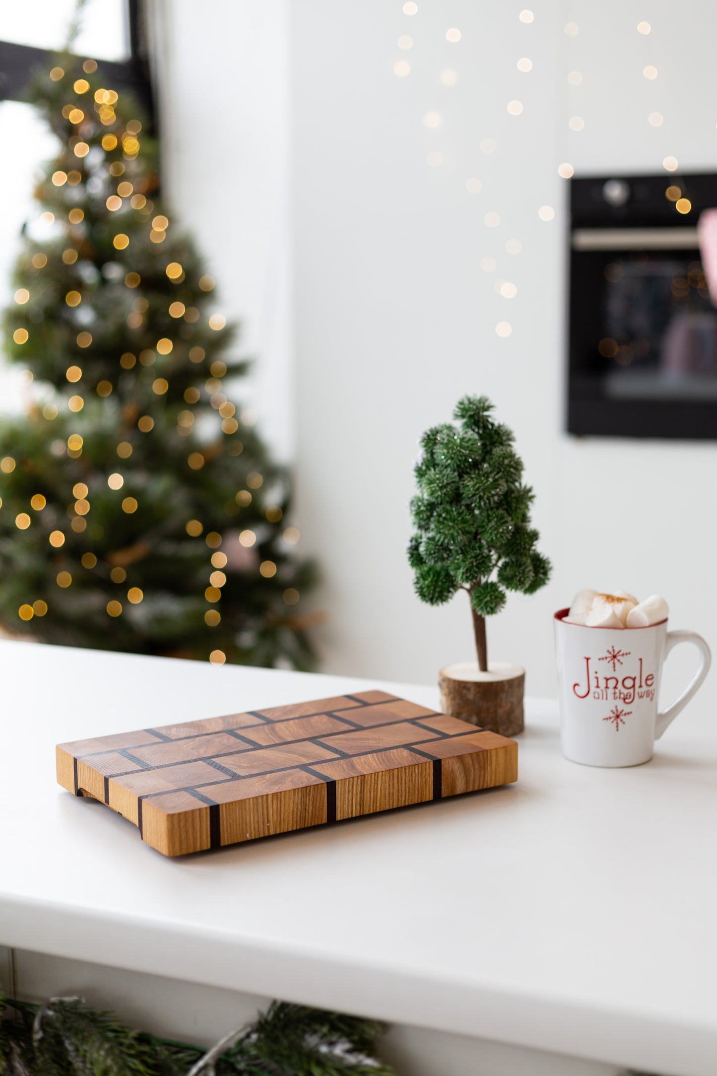 Cutting Board Doshka Monte Ash+Sapele Grain Brickwork
