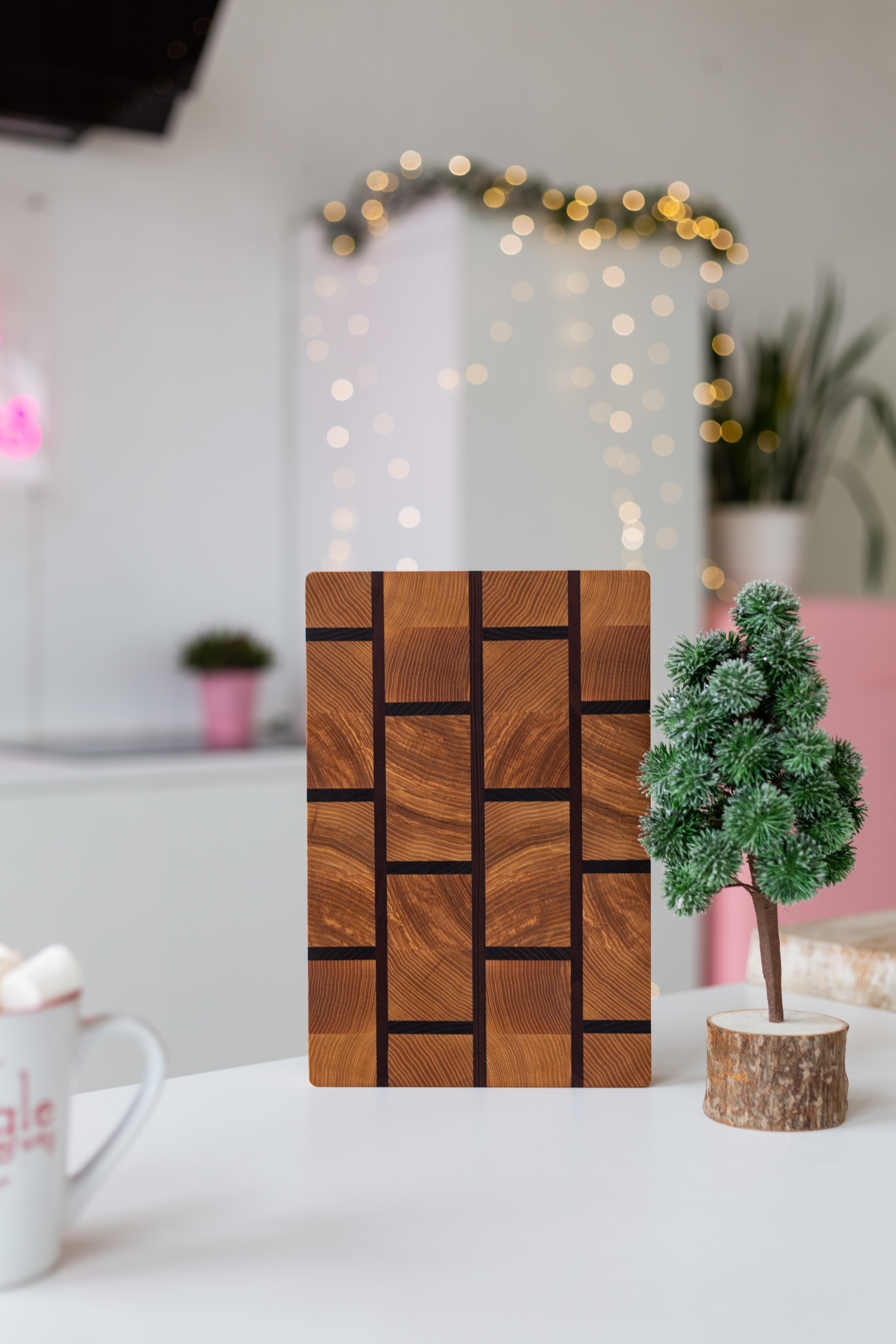 Cutting Board Doshka Monte Ash+Sapele Grain Brickwork