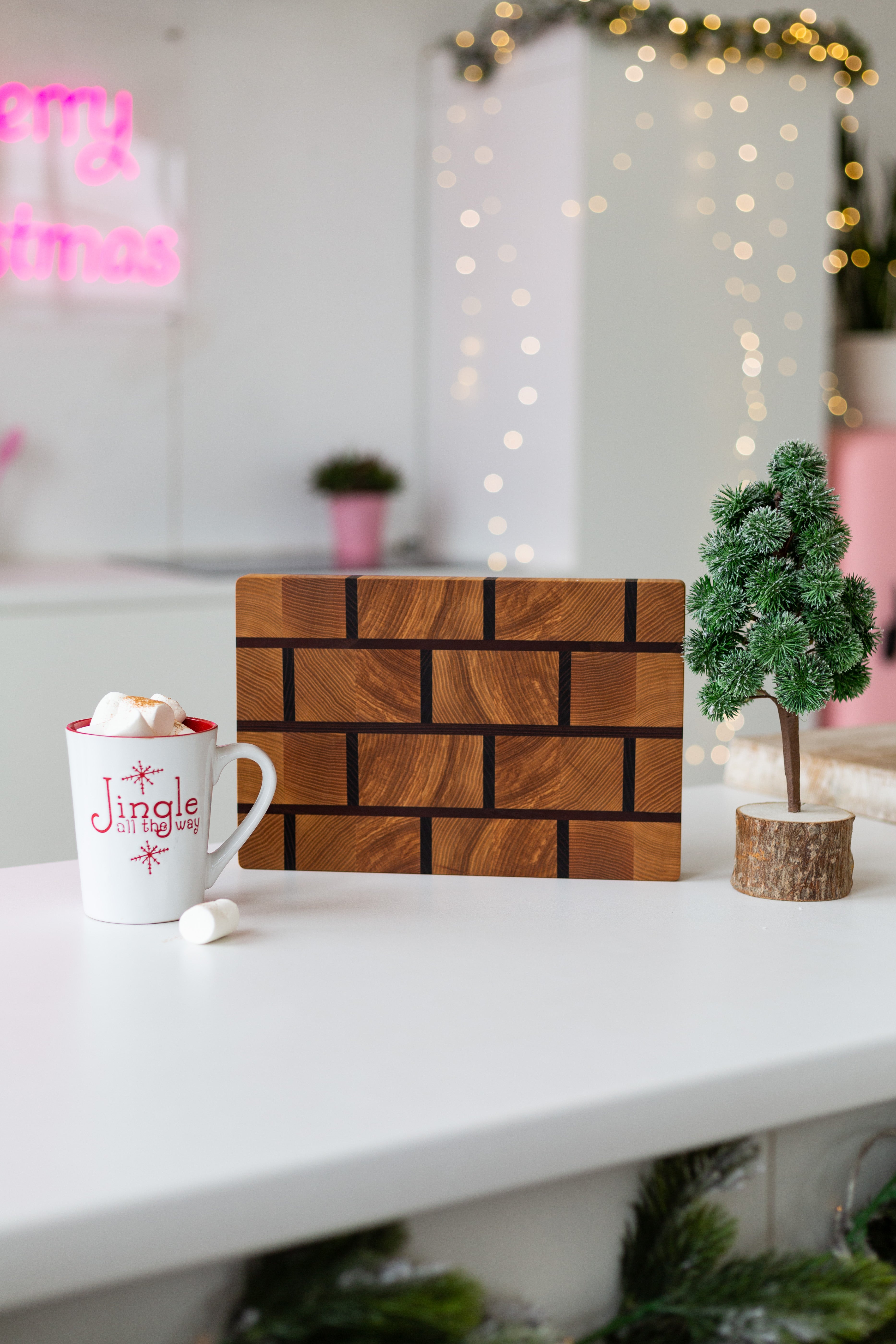 Cutting Board Doshka Monte Ash+Sapele Grain Brickwork