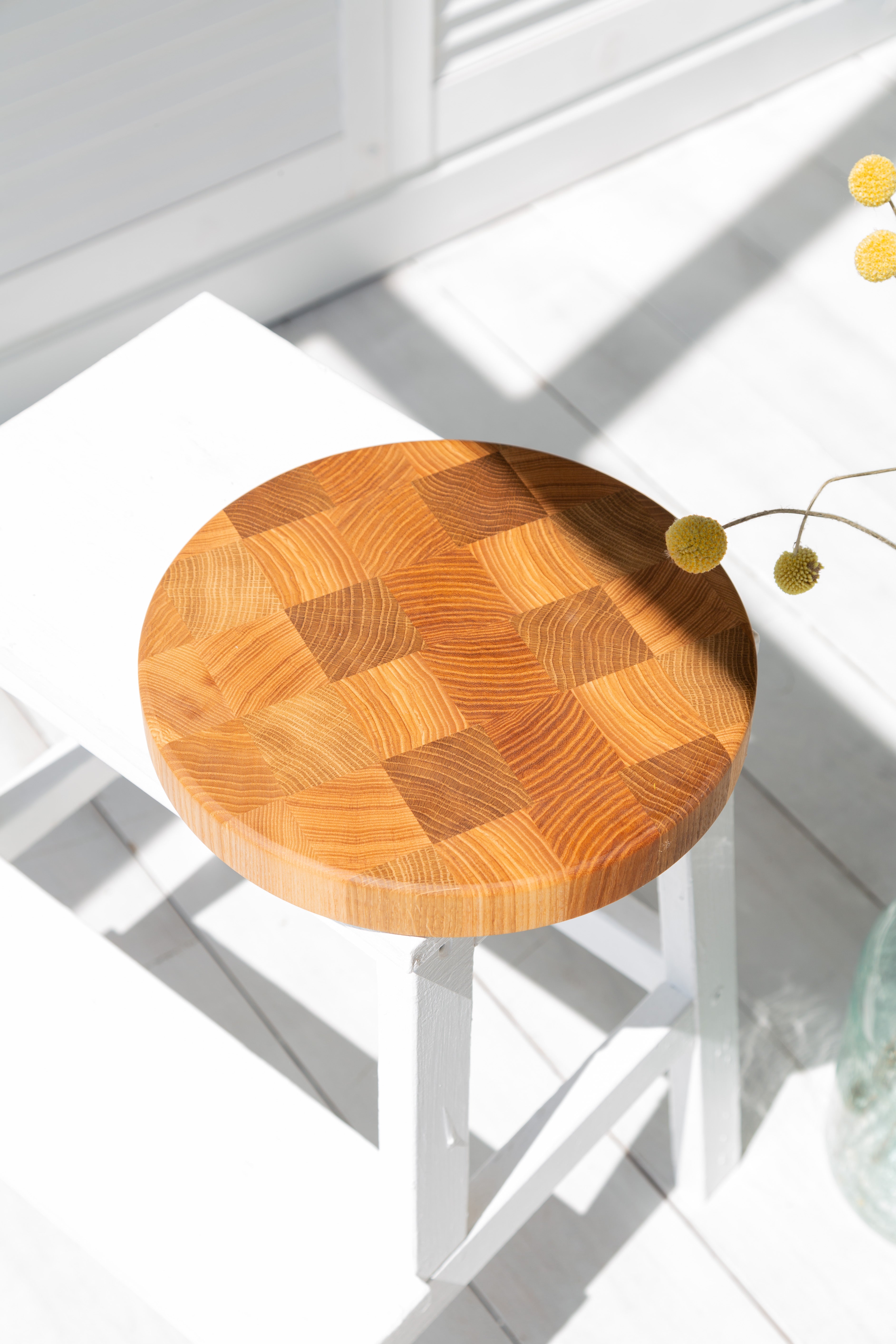 Cutting Board Doshka Monte Oak+Ash Grain Round