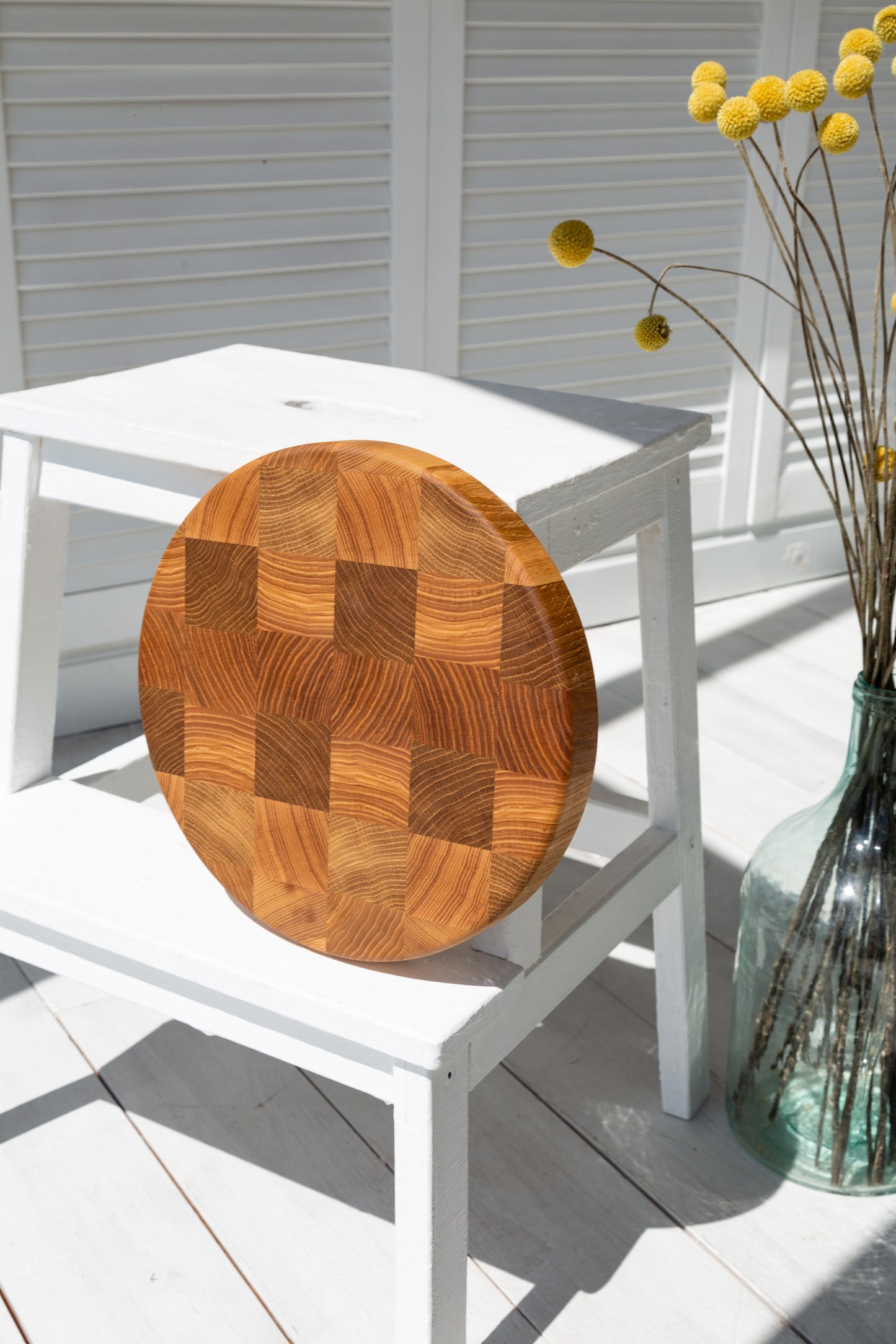 Cutting Board Doshka Monte Oak+Ash Grain Round