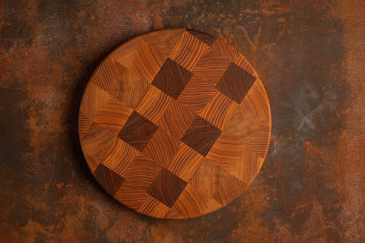 Cutting Board Doshka Monte Oak+Ash Grain Round