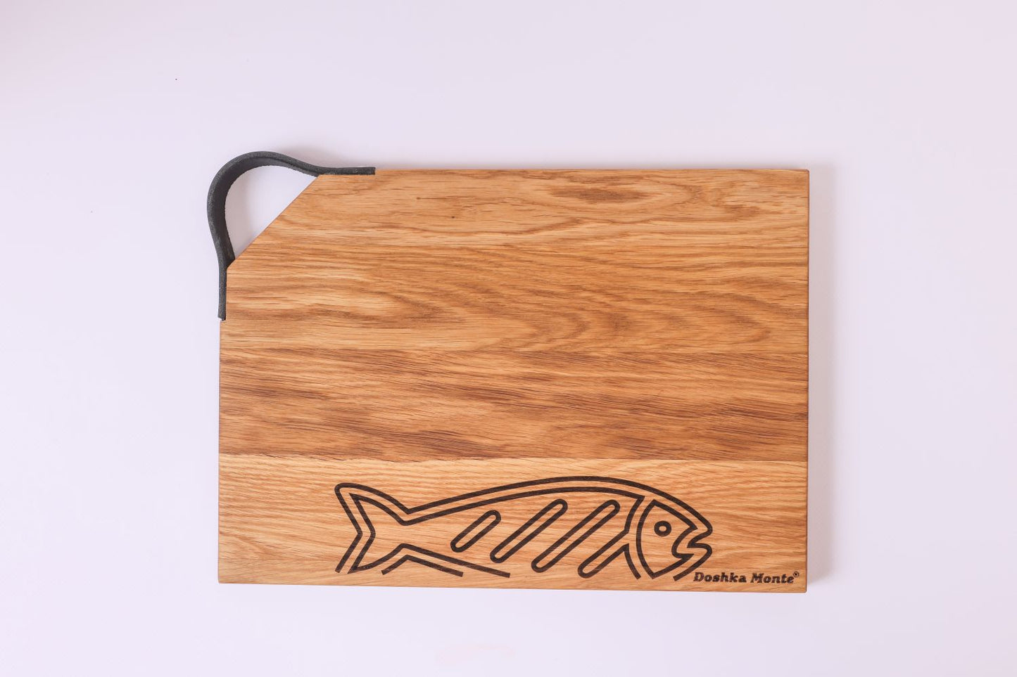 Premium Oak Cutting Board Set – 3 Engraved Boards with Stand & Leather Handle