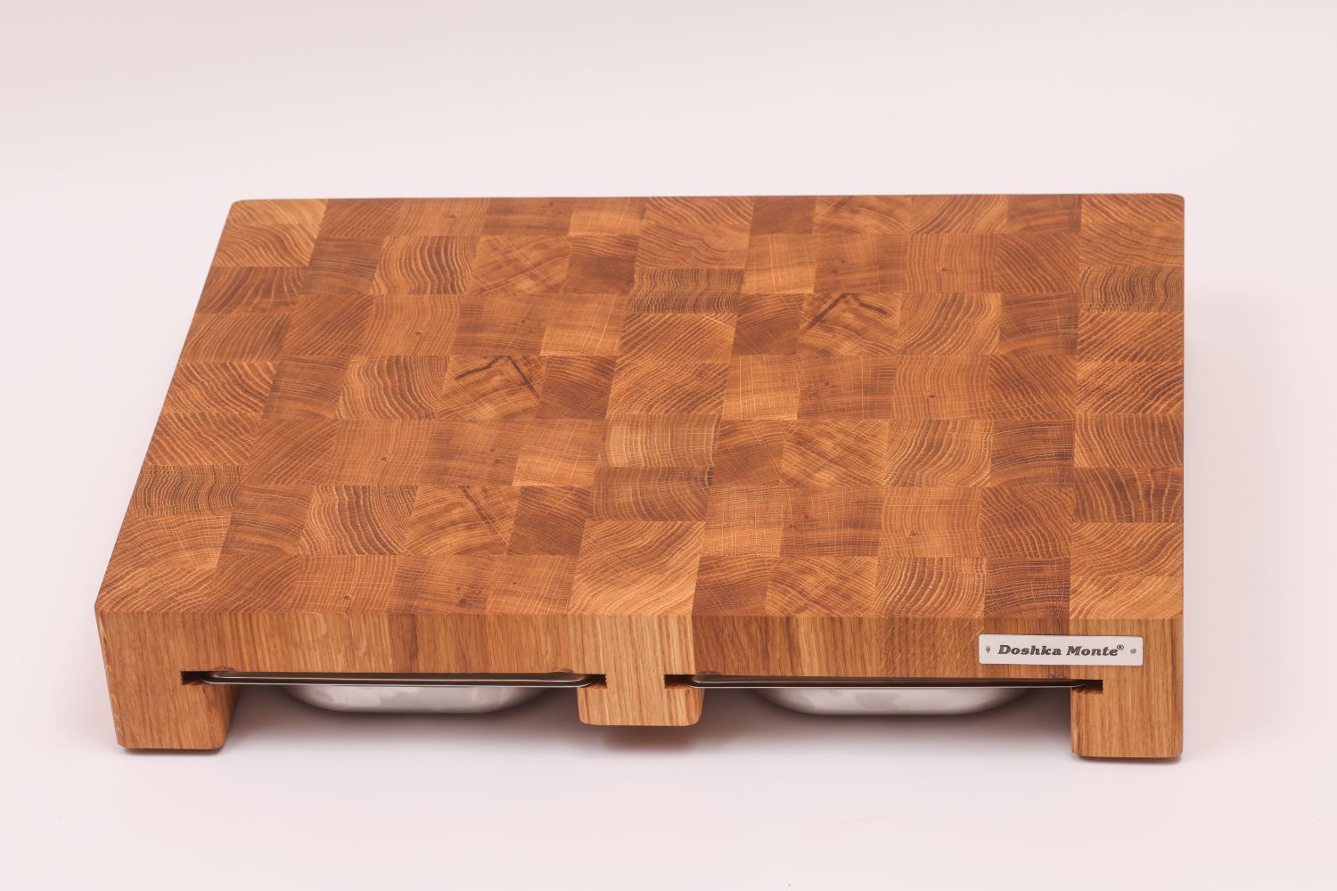 Cutting Board Doshka Monte Oak+Ash Grain with Stainless Steel Drawer