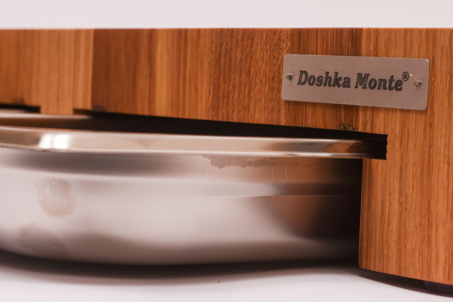 Cutting Board Doshka Monte Oak+Ash Grain with Stainless Steel Drawer