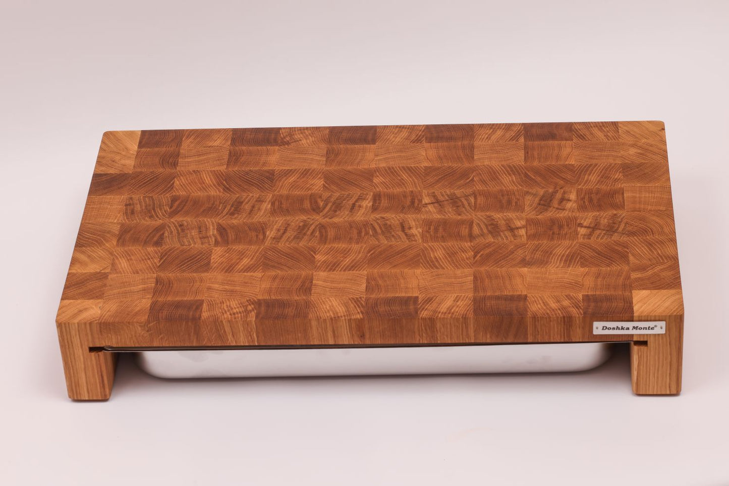 Cutting Board Doshka Monte Oak+Ash Grain with Stainless Steel Drawer