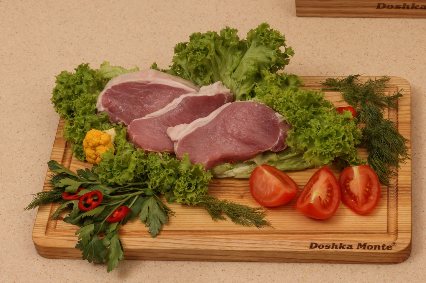 Sets of ash wooden boards with knife holder